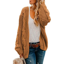 Load image into Gallery viewer, Womens Open Front Long Sleeve Chunky Knit Cardigan Sweaters Loose Outwear Coat
