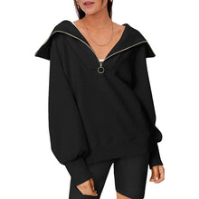 Load image into Gallery viewer, Womens Oversized Half Zip Pullover Sweatshirts Hoodie
