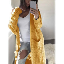 Load image into Gallery viewer, Women's Pocket Knitted Cardigan Sweater
