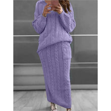 Load image into Gallery viewer, Women's Pocket Knitted Patchwork Solid Casual Long Sleeve Loose Sweater
