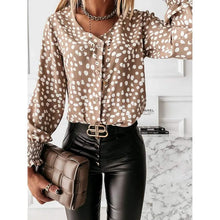 Load image into Gallery viewer, Women's Polka Dot Long Sleeve Casual Shirt
