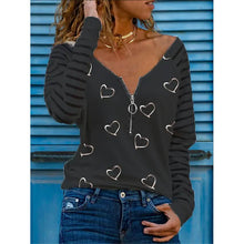Load image into Gallery viewer, Women's Printed V Neck Sexy Loose Top
