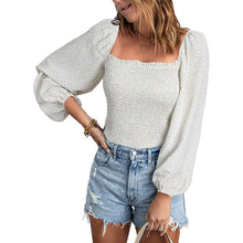 Load image into Gallery viewer, Women's Puff Long Sleeve Square Neck Tops
