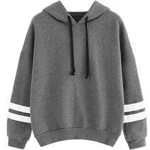 将图片加载到图库查看器，Women's Pullover Fleece Drop Shoulder Striped Hoodie
