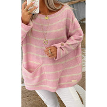 将图片加载到图库查看器，Women's Pullover Jumper Cable Knit Tunic Knitted Print Crew Neck
