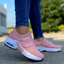 Load image into Gallery viewer, Womens Red Sneakers Air Cushion Shoes Woman Mesh Sneakers Breathable Flats Womens Casual Air Cushion Sneakers Lightweight Non Slip Sport Jogging Gym Fitness Workout Tennis Walking Espadrilles
