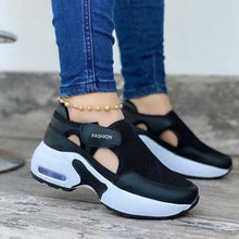 Load image into Gallery viewer, Womens Red Sneakers Air Cushion Shoes Woman Mesh Sneakers Breathable Flats Womens Casual Air Cushion Sneakers Lightweight Non Slip Sport Jogging Gym Fitness Workout Tennis Walking Espadrilles
