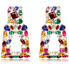 将图片加载到图库查看器，Women's Rhinestone Rectangle Drop Earrings
