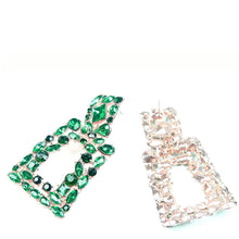 将图片加载到图库查看器，Women's Rhinestone Rectangle Drop Earrings
