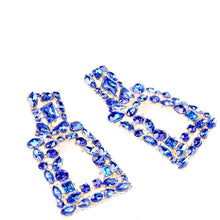 将图片加载到图库查看器，Women's Rhinestone Rectangle Drop Earrings
