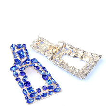将图片加载到图库查看器，Women's Rhinestone Rectangle Drop Earrings

