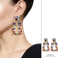将图片加载到图库查看器，Women's Rhinestone Rectangle Drop Earrings
