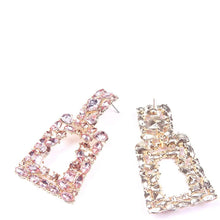 将图片加载到图库查看器，Women's Rhinestone Rectangle Drop Earrings
