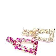 将图片加载到图库查看器，Women's Rhinestone Rectangle Drop Earrings
