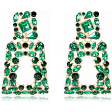 将图片加载到图库查看器，Women's Rhinestone Rectangle Drop Earrings
