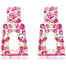 将图片加载到图库查看器，Women's Rhinestone Rectangle Drop Earrings
