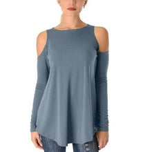 将图片加载到图库查看器，Women's Ribbed Cold-Shoulder Long-Sleeve Top - Assorted Sizes
