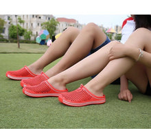 将图片加载到图库查看器，Womens Sandals Summer Fashion Hollow Out Breathable Beach Slippers Flip Flops EVA Massage Slippers Sandals Garden Clogs Shoes Women's Breathable Sandals Water Slippers
