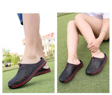 将图片加载到图库查看器，Womens Sandals Summer Fashion Hollow Out Breathable Beach Slippers Flip Flops EVA Massage Slippers Sandals Garden Clogs Shoes Women's Breathable Sandals Water Slippers

