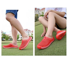 将图片加载到图库查看器，Womens Sandals Summer Fashion Hollow Out Breathable Beach Slippers Flip Flops EVA Massage Slippers Sandals Garden Clogs Shoes Women's Breathable Sandals Water Slippers
