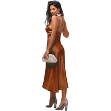 Load image into Gallery viewer, Women's Satin Spaghetti Strap Dress
