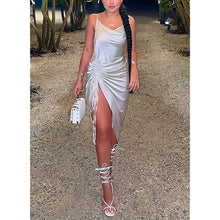 Load image into Gallery viewer, Women's Satin Spaghetti Strap Dress
