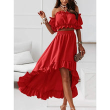Load image into Gallery viewer, Women's Sexy Boho Solid Color Casual Dress Two Piece
