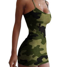 Load image into Gallery viewer, Women's Sexy Sleeveless Camouflage Mini Dress
