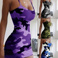 Load image into Gallery viewer, Women's Sexy Sleeveless Camouflage Mini Dress
