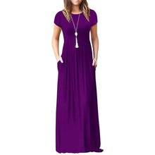 Load image into Gallery viewer, Women's Short Sleeve Loose Casual Long Dresses with Pockets
