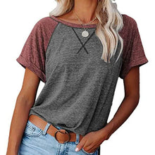 Load image into Gallery viewer, Women's Short Sleeve Raglan Crewneck T Shirts
