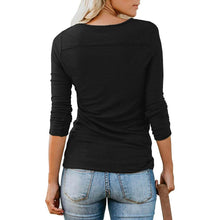 Load image into Gallery viewer, Women's Short/Long Sleeve Henley Button up T Shirt Casual Basic Tops Blouse
