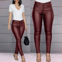 将图片加载到图库查看器，Women's Skinny Leather Pants

