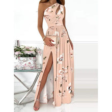 将图片加载到图库查看器，Women's Sleeveless One Shoulder Elegant Dress
