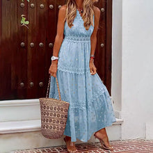 Load image into Gallery viewer, Women's Sleeveless Solid Color Lace Panel Dress
