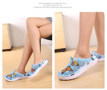 将图片加载到图库查看器，Womens Slip-On Quick Dry Water Clogs Shoes Beach Sandals Lightweight Breathable Bathroom Garden Clogs Shoes Summer Breathable Mesh Sandals Beach Footwear Anti-Slip Slippers Quick Drying Sandals
