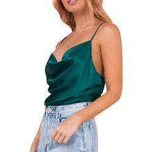 Load image into Gallery viewer, Women's Spaghetti Strap V-Neck Satin Suspender
