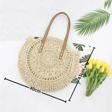 将图片加载到图库查看器，Women's Straw Tote Bag Boho Style
