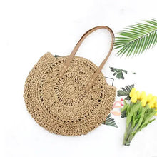 将图片加载到图库查看器，Women's Straw Tote Bag Boho Style
