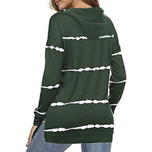 将图片加载到图库查看器，Women's Striped Printed Long Sleeve Drawstring Pullover Hoodie
