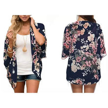 Load image into Gallery viewer, Women's Summer Kimono Cardigan Cover Up in Leopard and Floral
