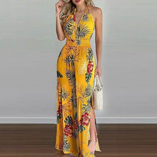 Load image into Gallery viewer, Women's Summer New Digital Printing Colorful Slit Jumpsuit
