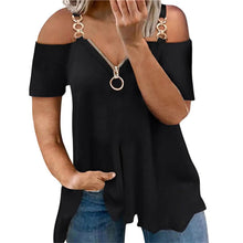 Load image into Gallery viewer, Women's Tailored Zip Crew Neck Plus Size Top
