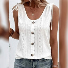 Load image into Gallery viewer, Women's Tank Top Plain Button U Neck
