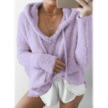 将图片加载到图库查看器，Women's Teddy Coat Plain Daily Basic Loose Hoodie
