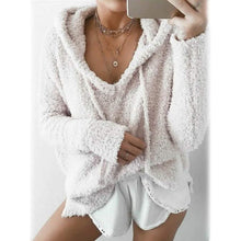 将图片加载到图库查看器，Women's Teddy Coat Plain Daily Basic Loose Hoodie
