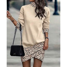 Load image into Gallery viewer, Women‚Äòs Turtleneck Sweatshirt Dress
