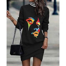 Load image into Gallery viewer, Women‚Äòs Turtleneck Sweatshirt Dress

