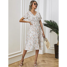 Load image into Gallery viewer, Women's V Neck Casual Boho Loose Midi Dress
