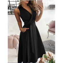 Load image into Gallery viewer, Women's V-Neck Sleeveless Long Dress
